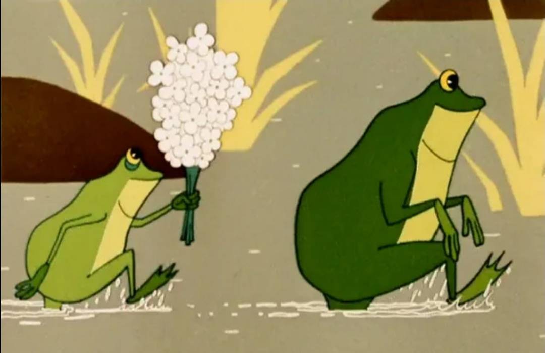 Однако жабе лезть было трудно. Жаба из Дюймовочки 1964. Жаба и ее сын из Дюймовочки.